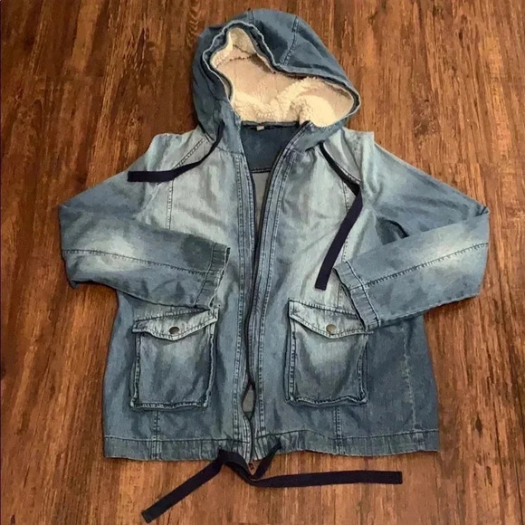 Denim Rubbish Sherpa Hooded Jacket - Picture 5 of 12